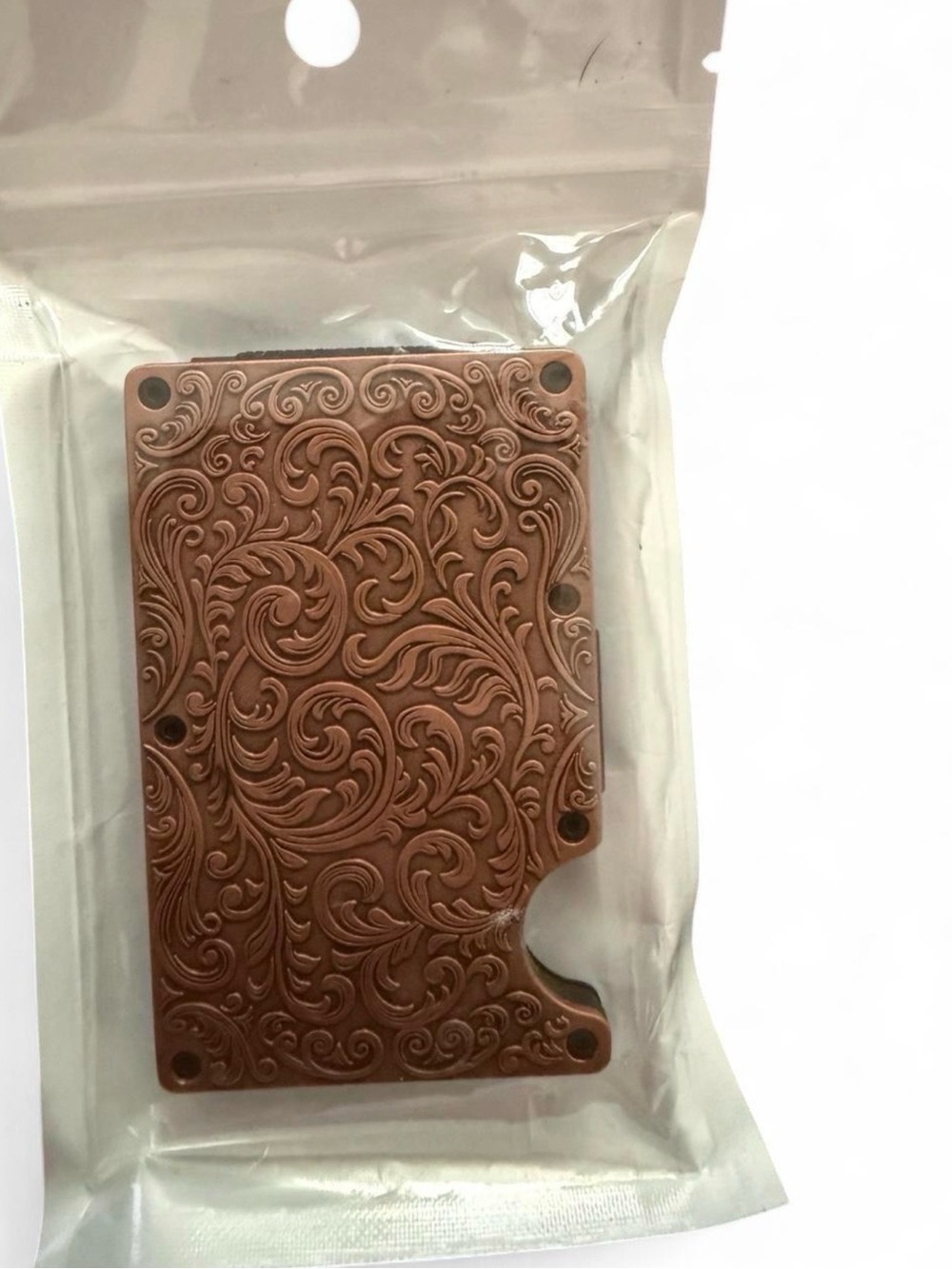 ANTIQUE COPPER credit card holder. NIP. This is not leather, it’s metal.